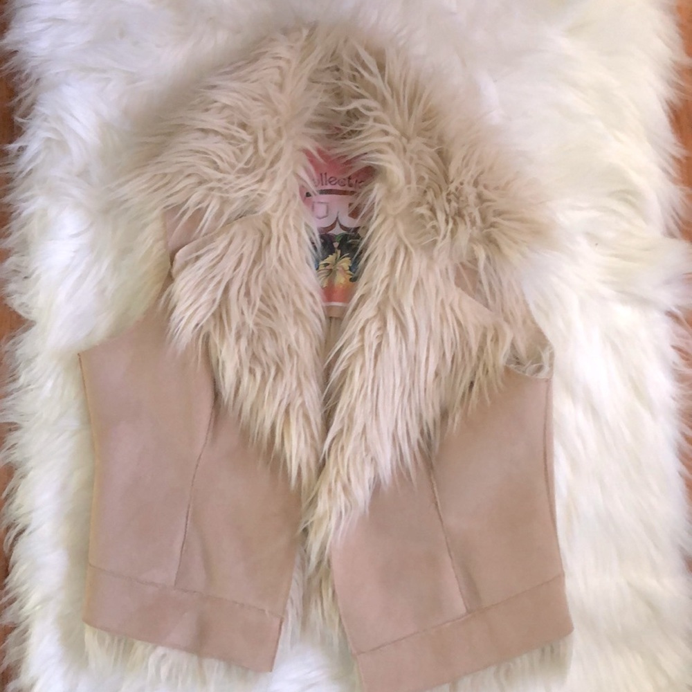 Boho imitation fur vest